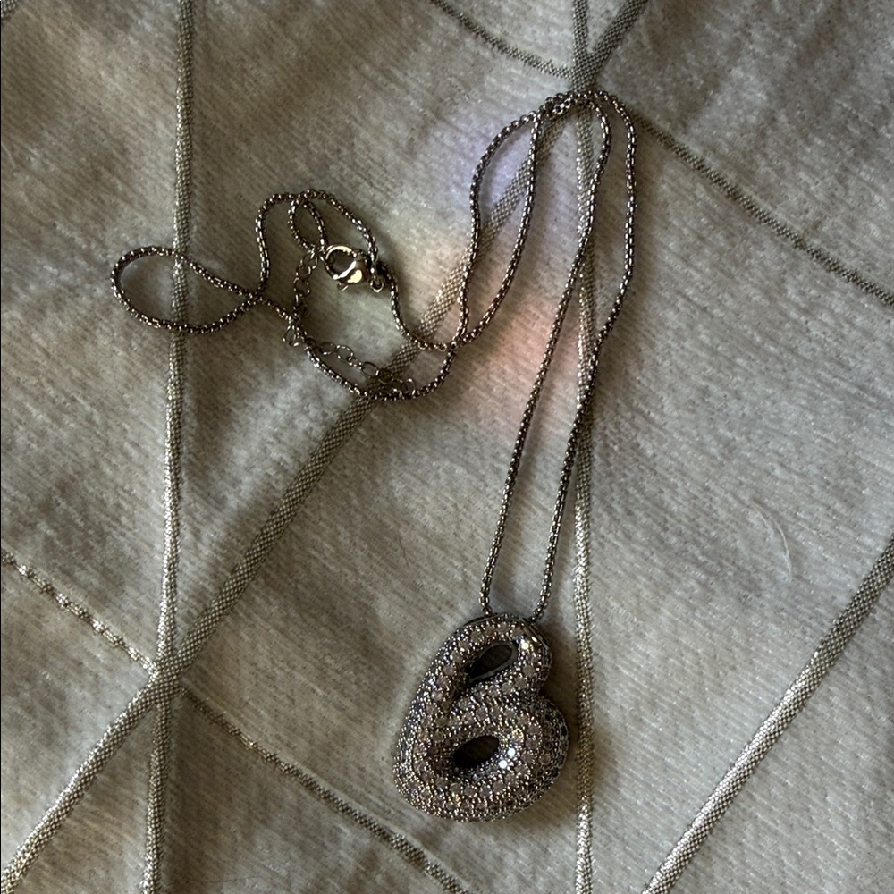 Elegant Silver Bubble Initial Necklace